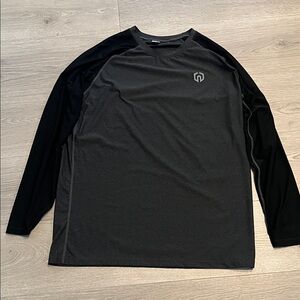 Neleus Men's Black and Gray Long Sleeve Shirt